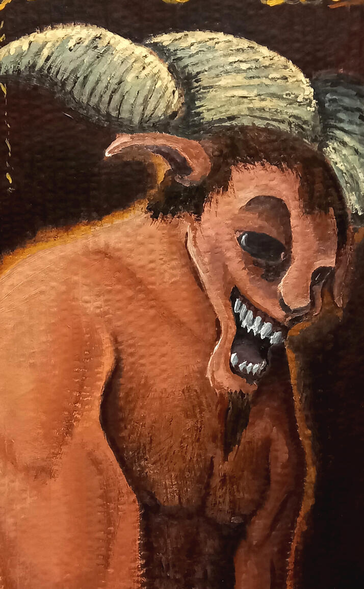 El Chivato. Acrylic on cardboard, 2021.