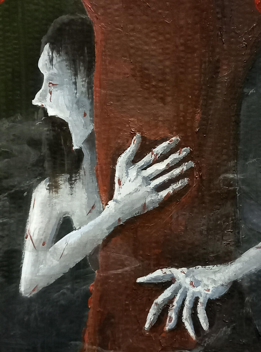 El Corotú Llorón. Acrylic on cardboard, 2021.