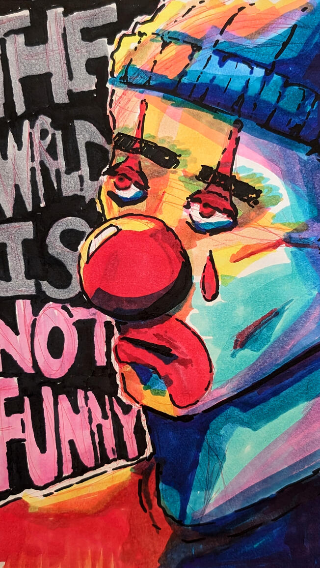 The World Is Not Funny. Marker, 2024